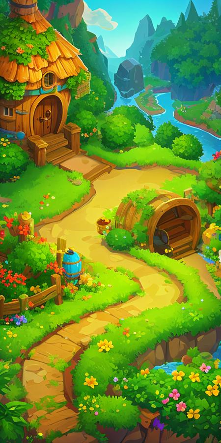 13863-762222472-concept art, top-down terrain, game scene, flower, water, tree, stairs, outdoor, grass, house, landscape, plant, blonde_hair, ba.png